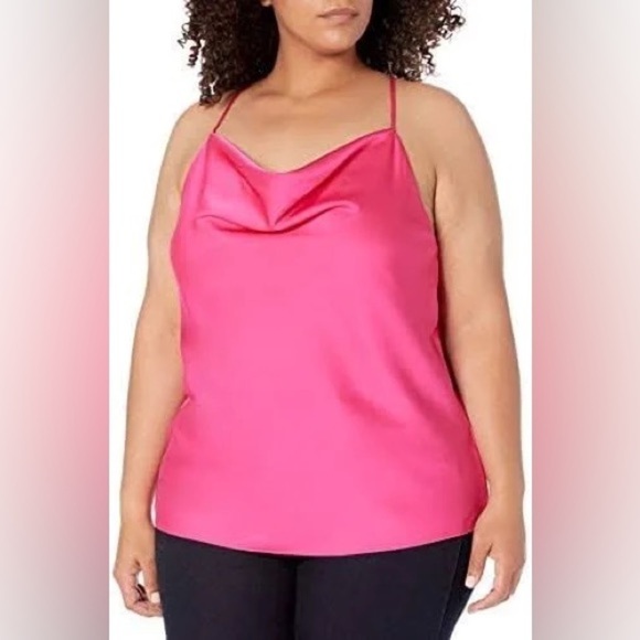 The Drop Tops - NWT Cami XXL The Drop Christy Cami Hot Pink Satin Adjustable Spaghetti Straps